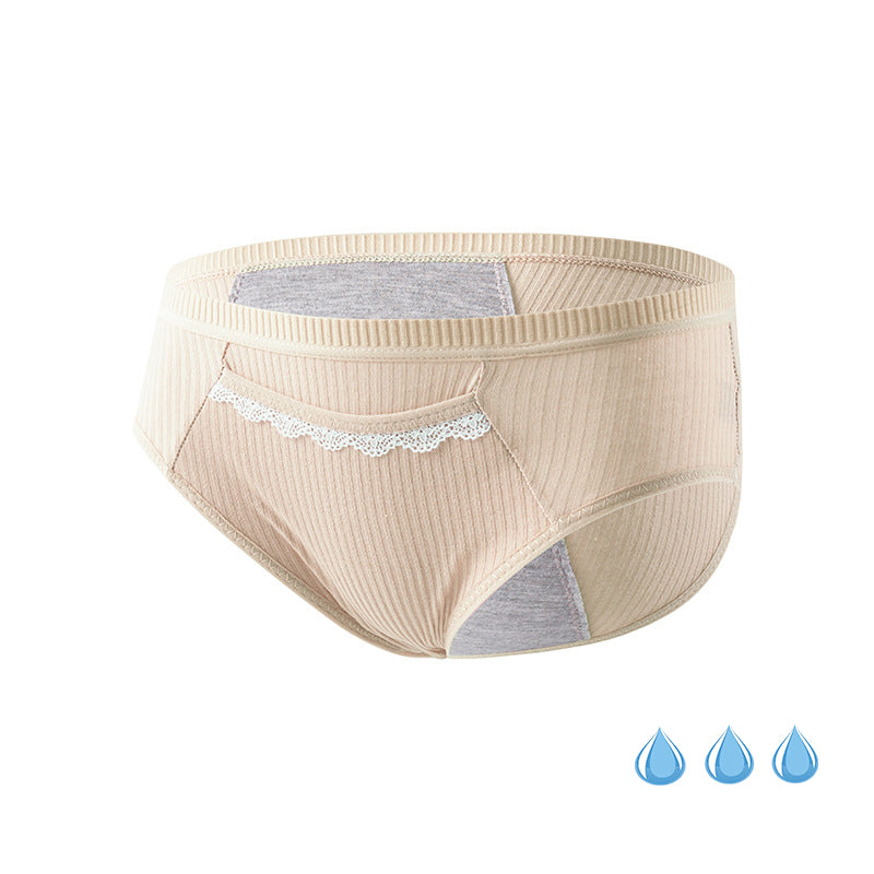 Warm Pocket Cotton Leak Proof Mid Waist Period Underwears
