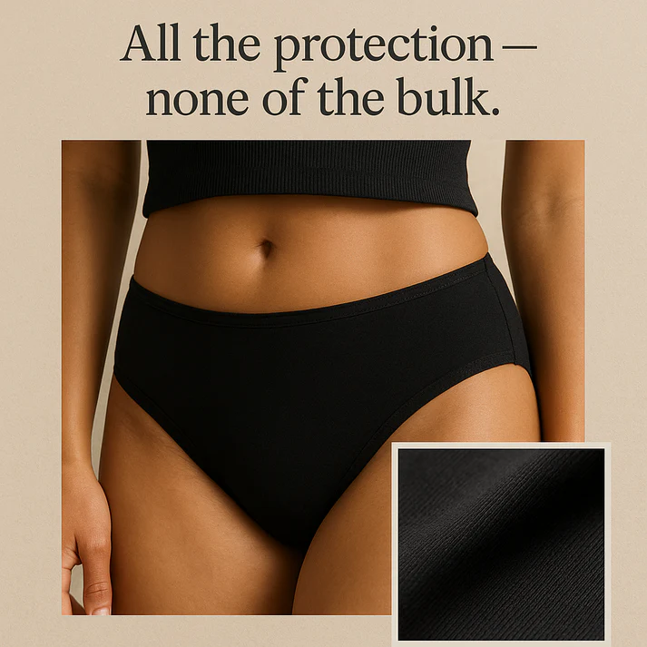 Comfy Cotton Dailys Pants Period Underwear Black 20ML