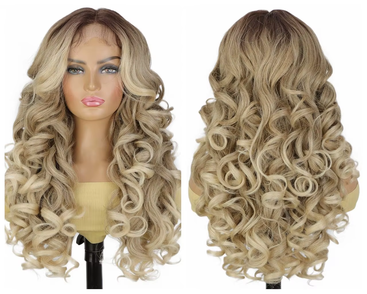 13*6 Lace Long Curly Hair Synthetic Fiber Wigs