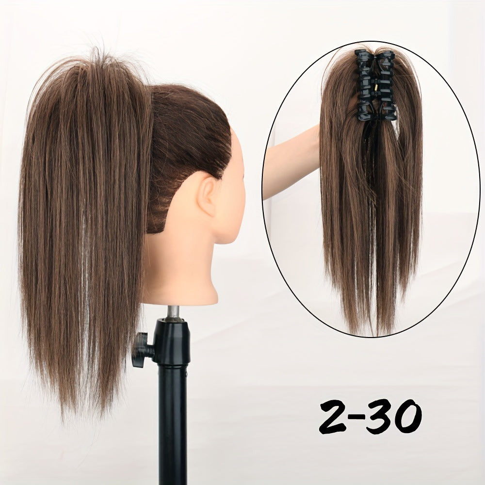 Artificial Hair Braid Waterfall Half-up High Ponytail Claw Clip Wig