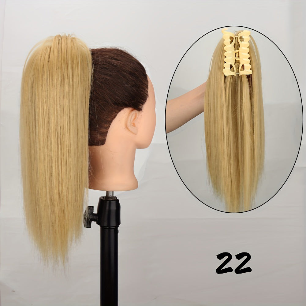 Artificial Hair Braid Waterfall Half-up High Ponytail Claw Clip Wig