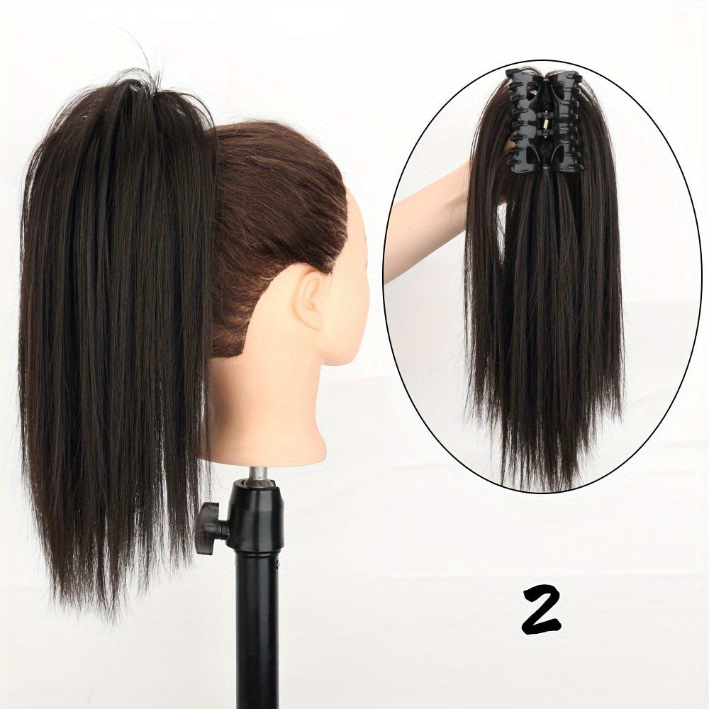 Artificial Hair Braid Waterfall Half-up High Ponytail Claw Clip Wig
