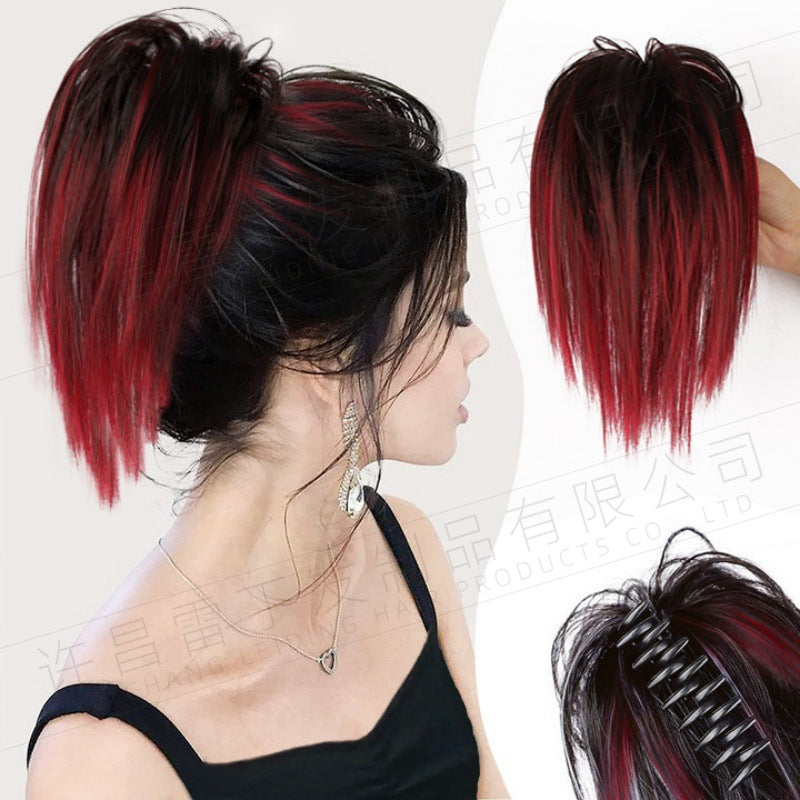 Kinky Curl Buns Wigs Ties Hair Ring Accessories Shark Clips