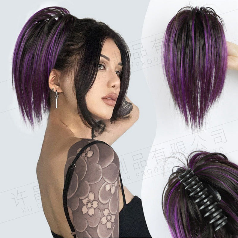 Kinky Curl Buns Wigs Ties Hair Ring Accessories Shark Clips