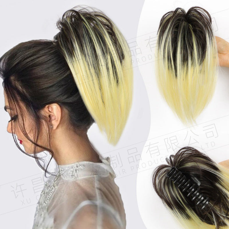 Kinky Curl Buns Wigs Ties Hair Ring Accessories Shark Clips