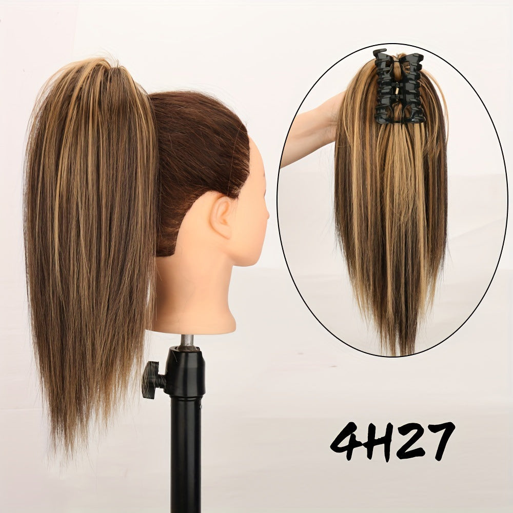 Artificial Hair Braid Waterfall Half-up High Ponytail Claw Clip Wig