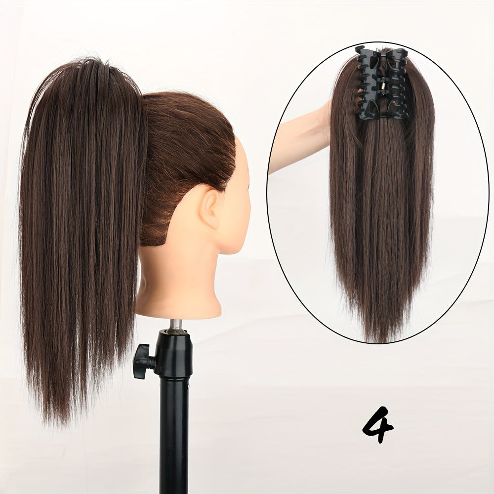 Artificial Hair Braid Waterfall Half-up High Ponytail Claw Clip Wig