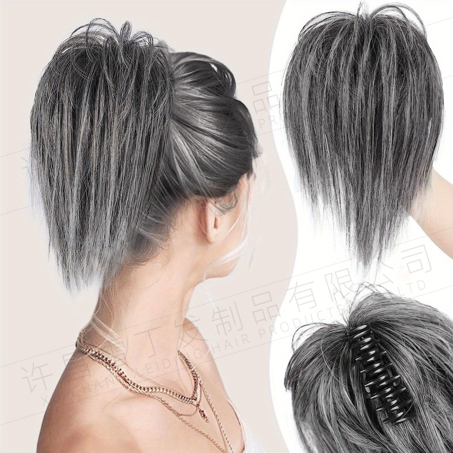 Kinky Curl Buns Wigs Ties Hair Ring Accessories Shark Clips
