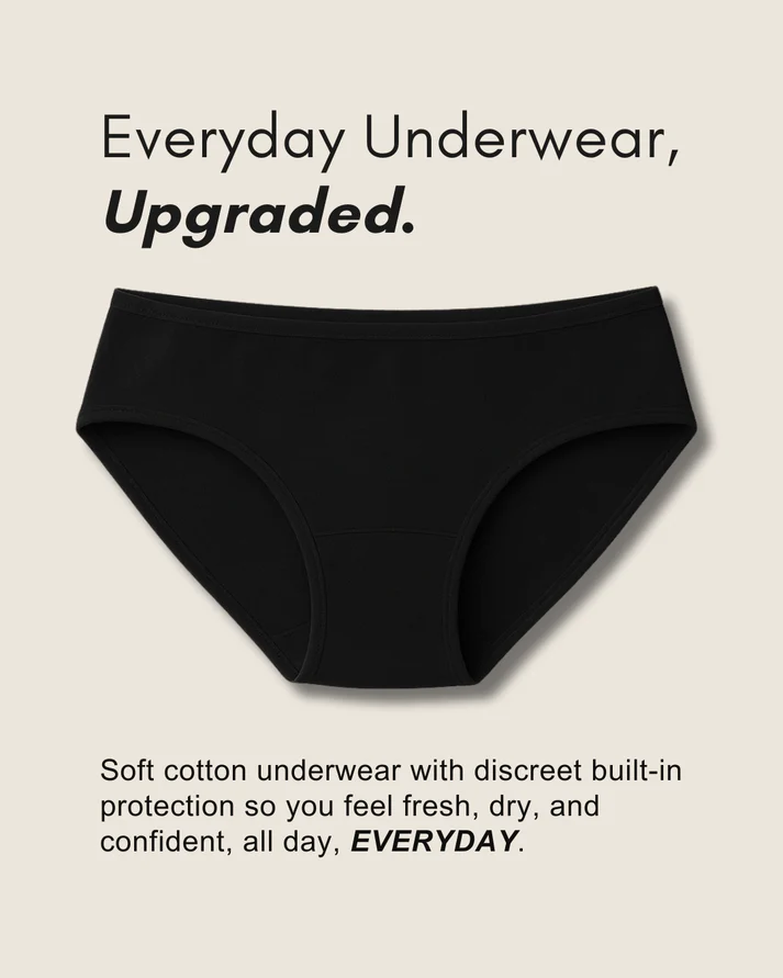 Comfy Cotton Menstrual Pants Period Underwear Black 20ML